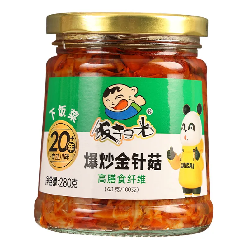 Enoki Mushroom Rice Condiment 280g – Savory Spicy Side Dish for Rice, Noodles & Congee